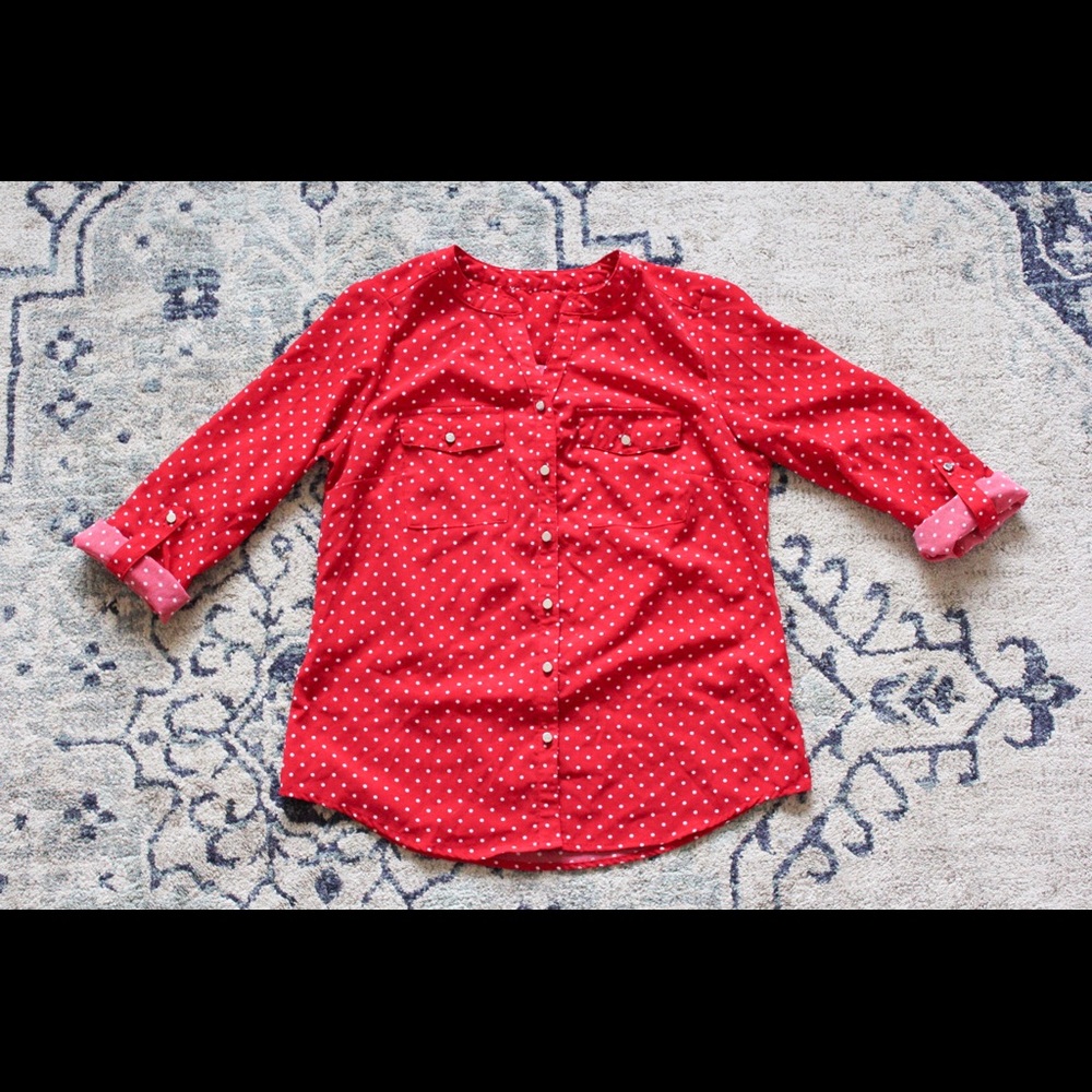Women’s Red Polka Dot Blouse